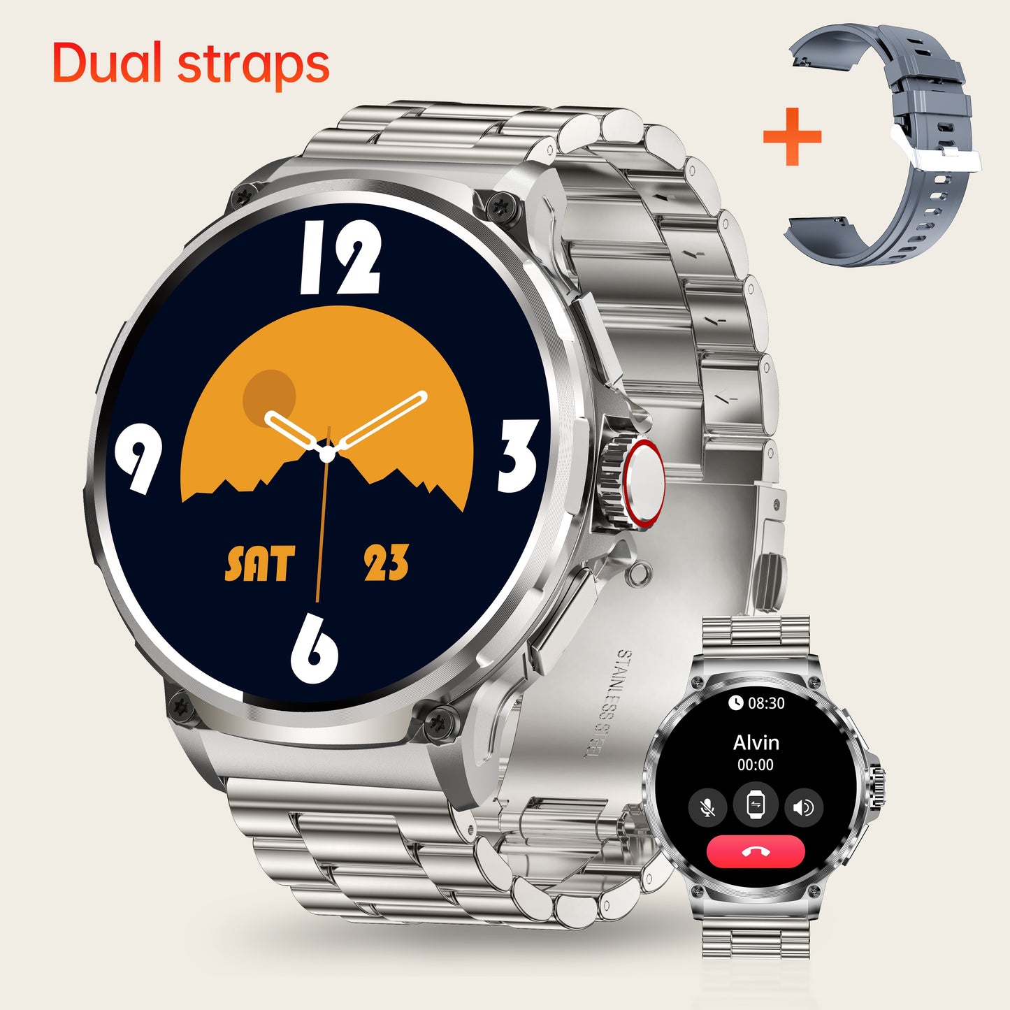 TIZOOP Outdoor Smart Watch with 1.85" HD Display, 710mAh Long-Lasting Battery, 100+ Sports Modes, Step Tracking, Activity Reports, and Water Resistance for Android and iOS Phones