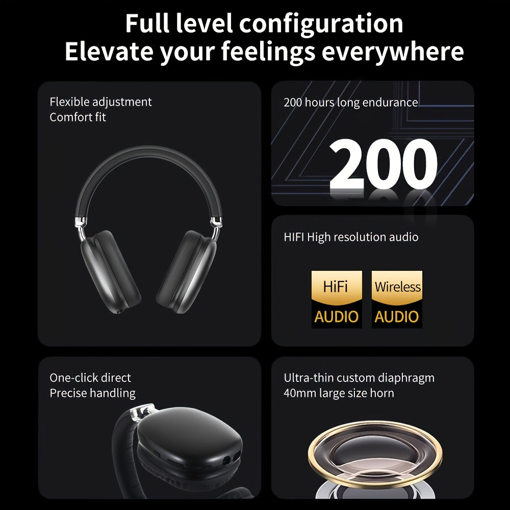Wireless Headsets Wireless Headsets Wireless Headsets Real Gaming Earbuds With Microphones Wireless Headsets, Wireless Headsets With Microphones, HIFI Stereo Lightweight Immersive Audio Headphones For Home Office Phones