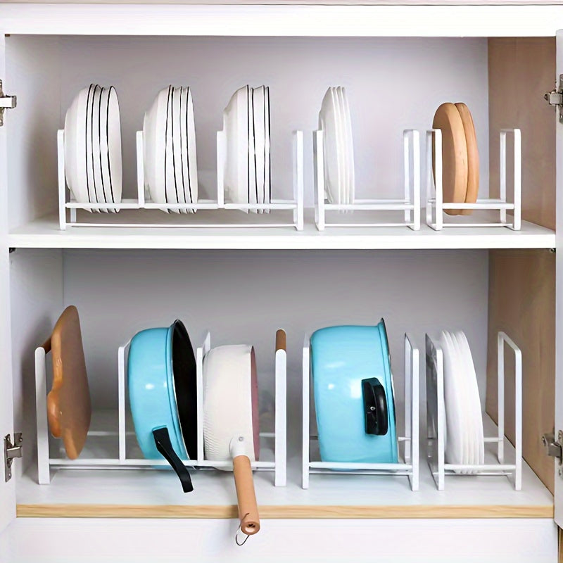 3pcs Metal Plate Holder Organizer, Vertical Plate Rack, Dish Organizer For Cabinet, Drying Rack For Kitchen Cupboard, Kitchen Acessories