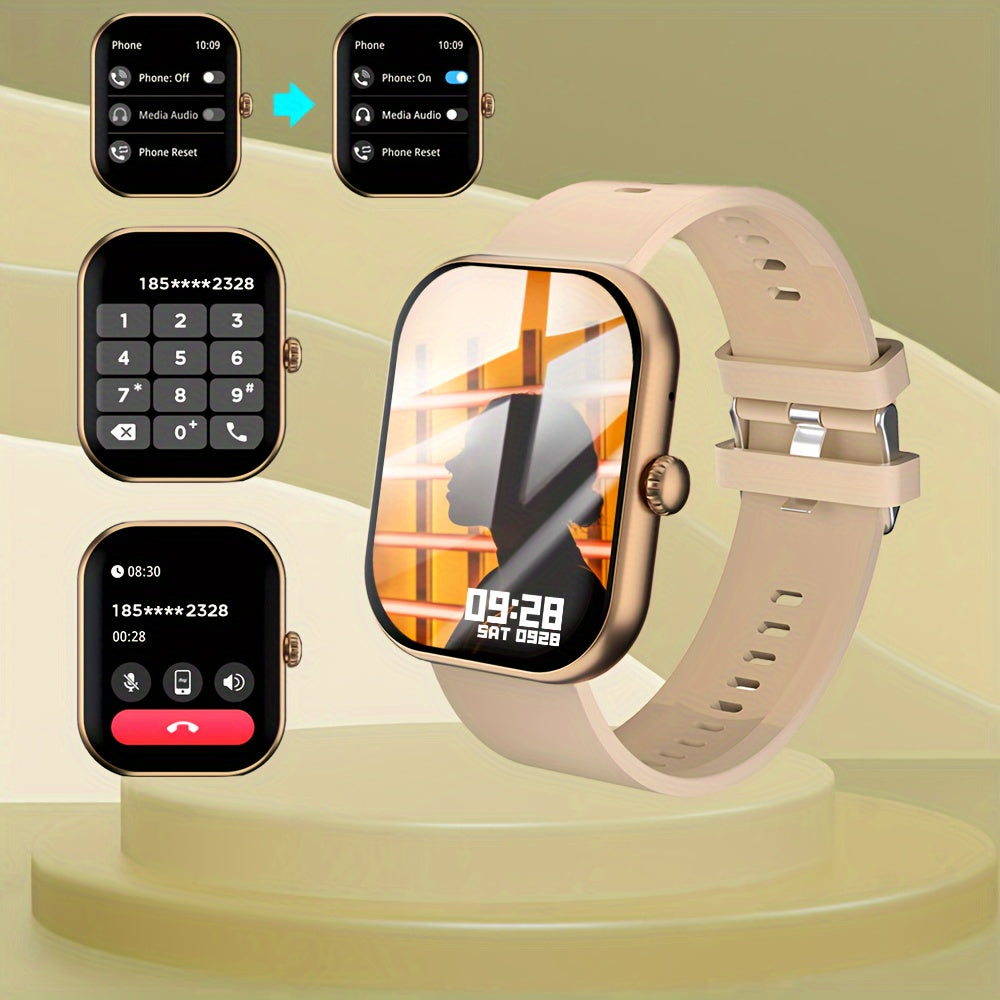 2.01" HD Screen LAXASFIT Smart Watch Plus - Advanced Fitness Activity Tracker with 128 Sport Modes, Weather Forecast, Remote Music Control, and Call/Answer Function for Android Phones - Ideal Outdoor Smartwatch Gift for Women