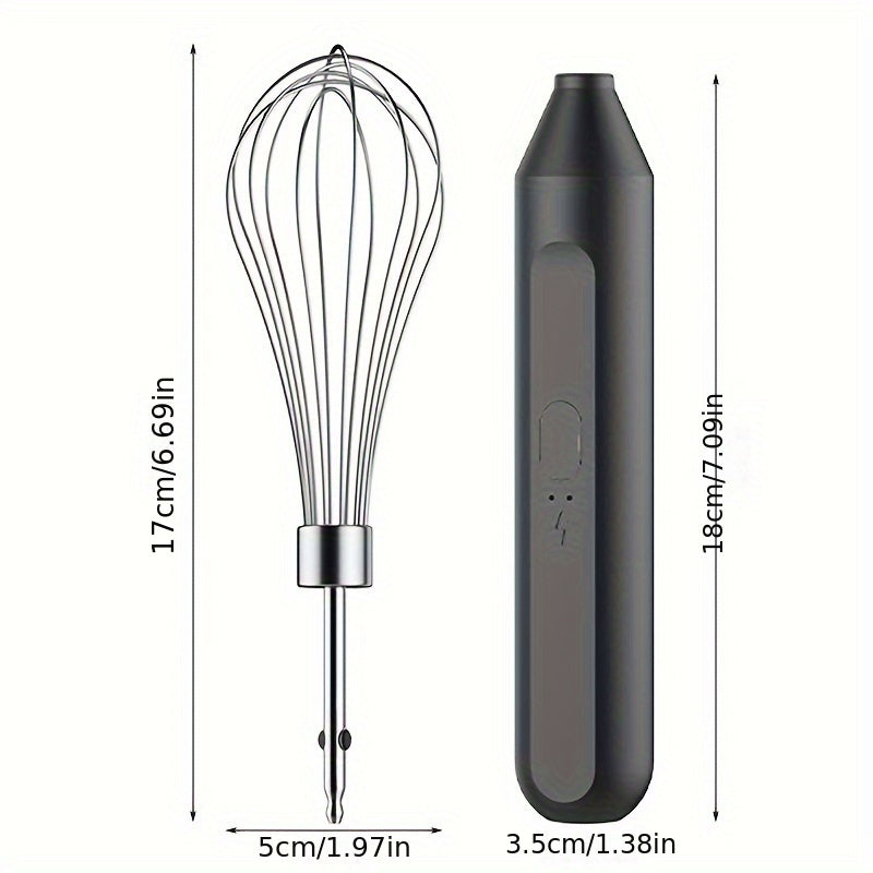 USB-Charged Multi-Functional Frother - Stainless Steel, Wireless & Portable Blender for Creamy Coffee and Baking