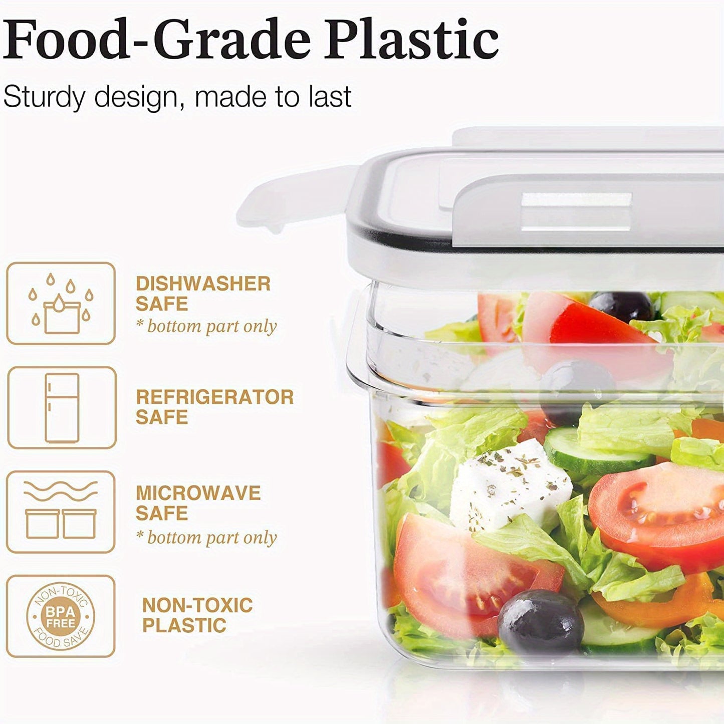 9Pcs Airtight Food Storage Containers With Lids, BPA Free, Plastic Kitchen And Pantry Canisters For Cereal, Dry Food, Flour And Sugar, Dishwasher Safe
