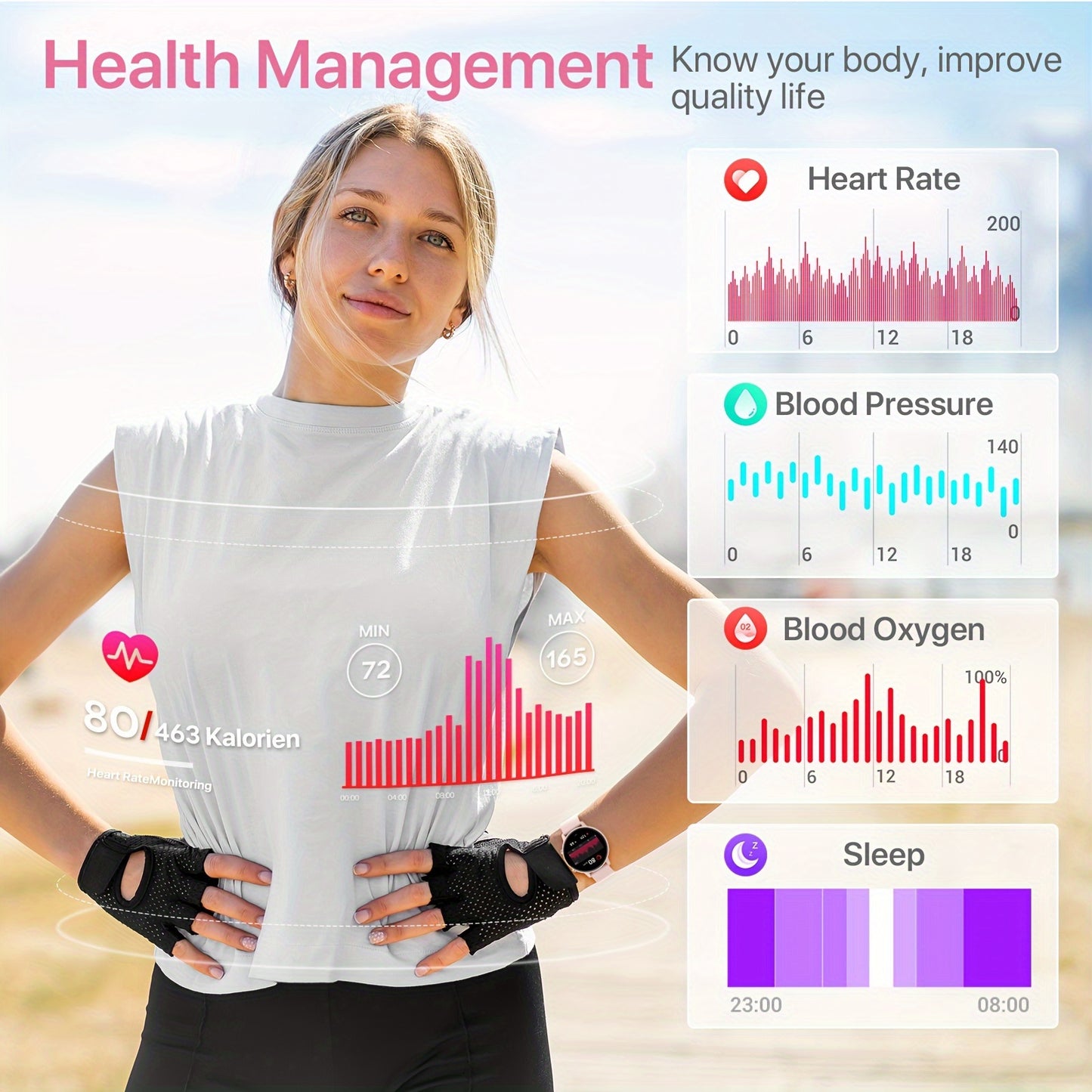 Smart Watch Gift for Women, 1.39-inch Full Touch Screen, Smart Call Watch with Answer and Make Call for iPhone and Android Phones, Message Push, Fitness Tracking Watch, Pedometer, Distance, Calories, 100+ Sports Modes, Sports