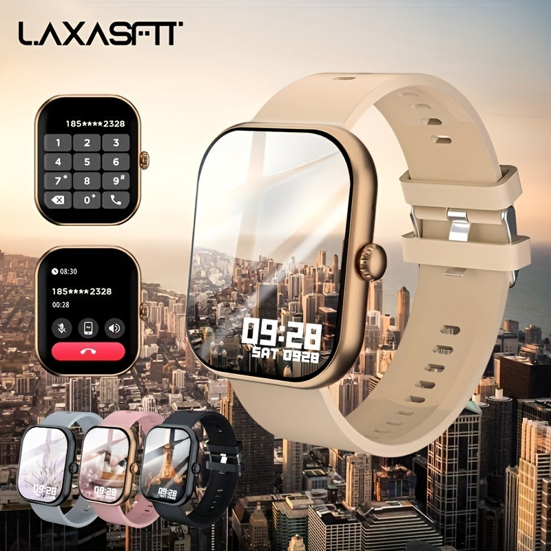2.01" HD Screen LAXASFIT Smart Watch Plus - Advanced Fitness Activity Tracker with 128 Sport Modes, Weather Forecast, Remote Music Control, and Call/Answer Function for Android Phones - Ideal Outdoor Smartwatch Gift for Women