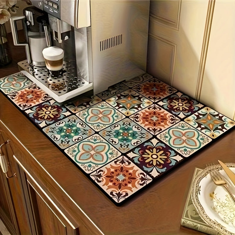 1pc, Super Absorbent Diatom Mud Pad for Kitchen and Bathroom - Dries Dishes, Coffee Machines, and Countertops Quickly - Non-Slip and Easy to Clean