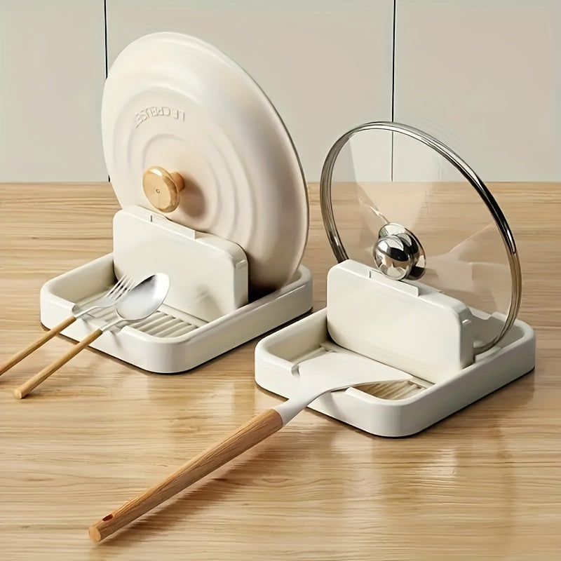 Kitchen Pot Lid Rack, Foldable Rack For Kitchenware, Spoon & Spatula Holder