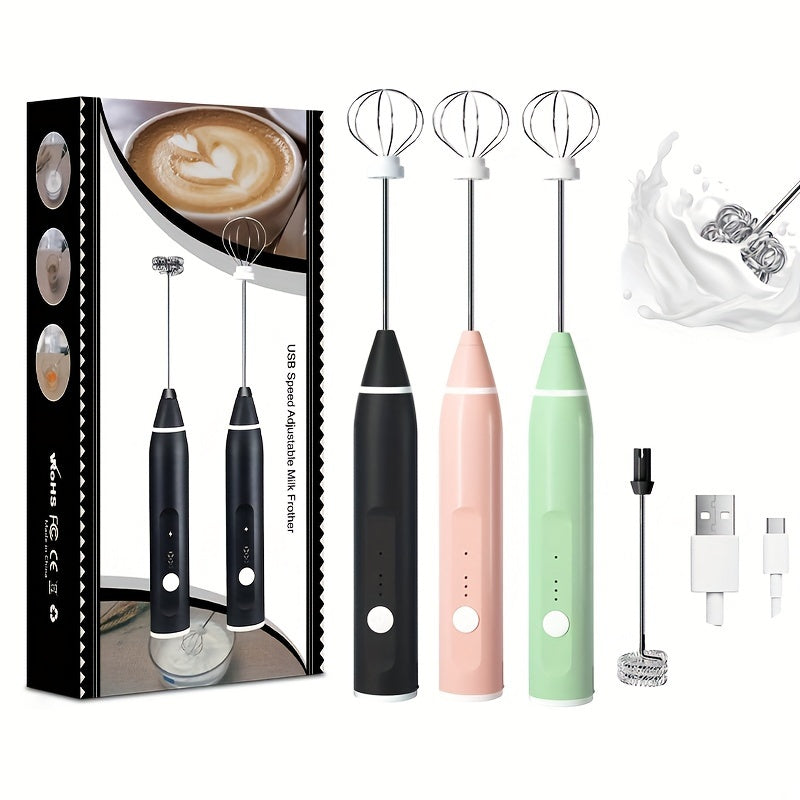 1pc Electric Milk Frother Portable Egg Beater USB Rechargeable Handheld Coffee Blender Milk Shaker Mixer Foamer Food Blender