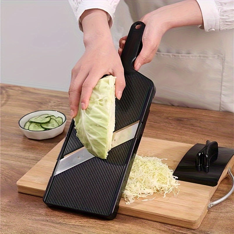 Multi-Functional Vegetable Slicer - Plastic and Stainless Steel Cabbage Shredder with Food Contact Safety for Outdoor Kitchen Appliances