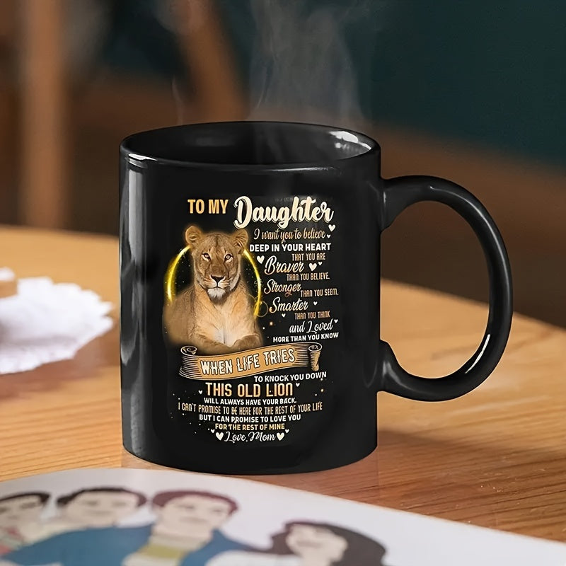 1pc Heartwarming Mom's Love Coffee Mug - Unique Gift for Daughter, Christmas, Party, Holiday - Ceramic, Dishwasher, Microwave Safe - Perfect Party Decor, Supplies, and Holiday Decorations