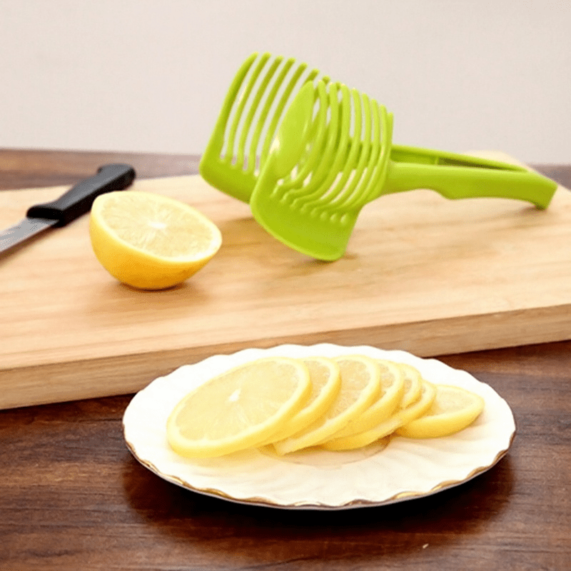 1pc, Tomato Slicer Tool, Lemon Cutter Tool, Lemon Slicer Holder, Tomato Slicer Holder, Lemon Cutter Holder, Round Fruit Tongs, Egg Slicer Cutting Holder, Kitchen Tools Kitchen Accessories