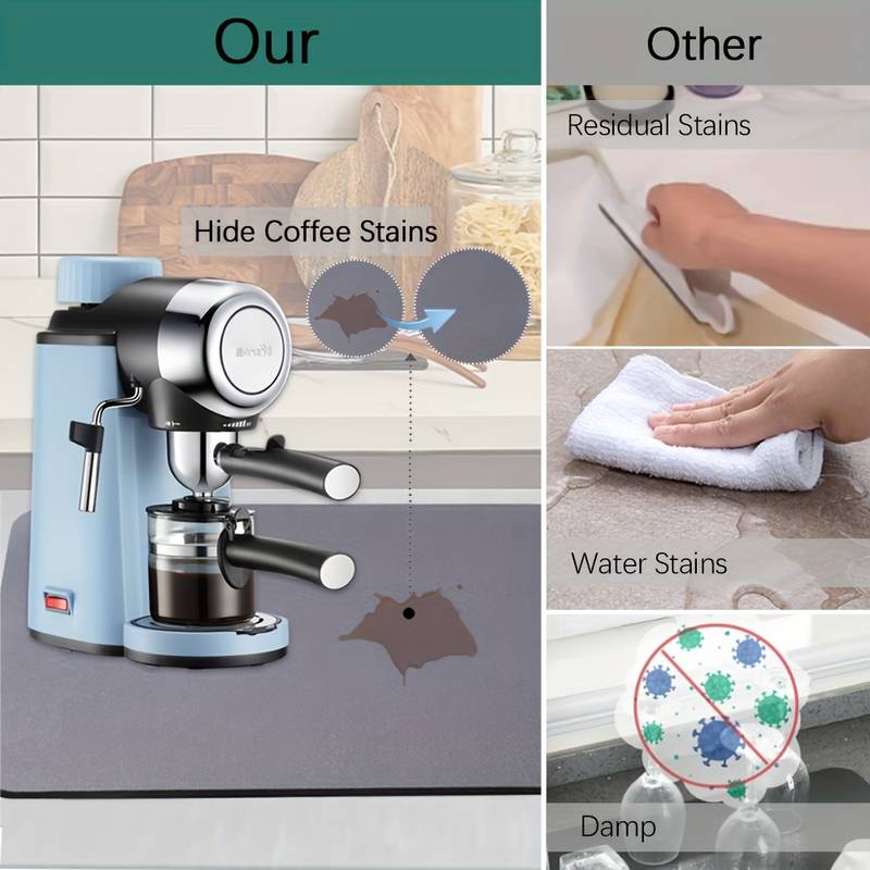 1pc, Premium Rubber Kitchen Drain Mat - Water-Resistant, Insulating, Filtering, and Anti-Slip - Cotton-Blend, Durable, and Easy-to-Clean for Kitchen Supplies