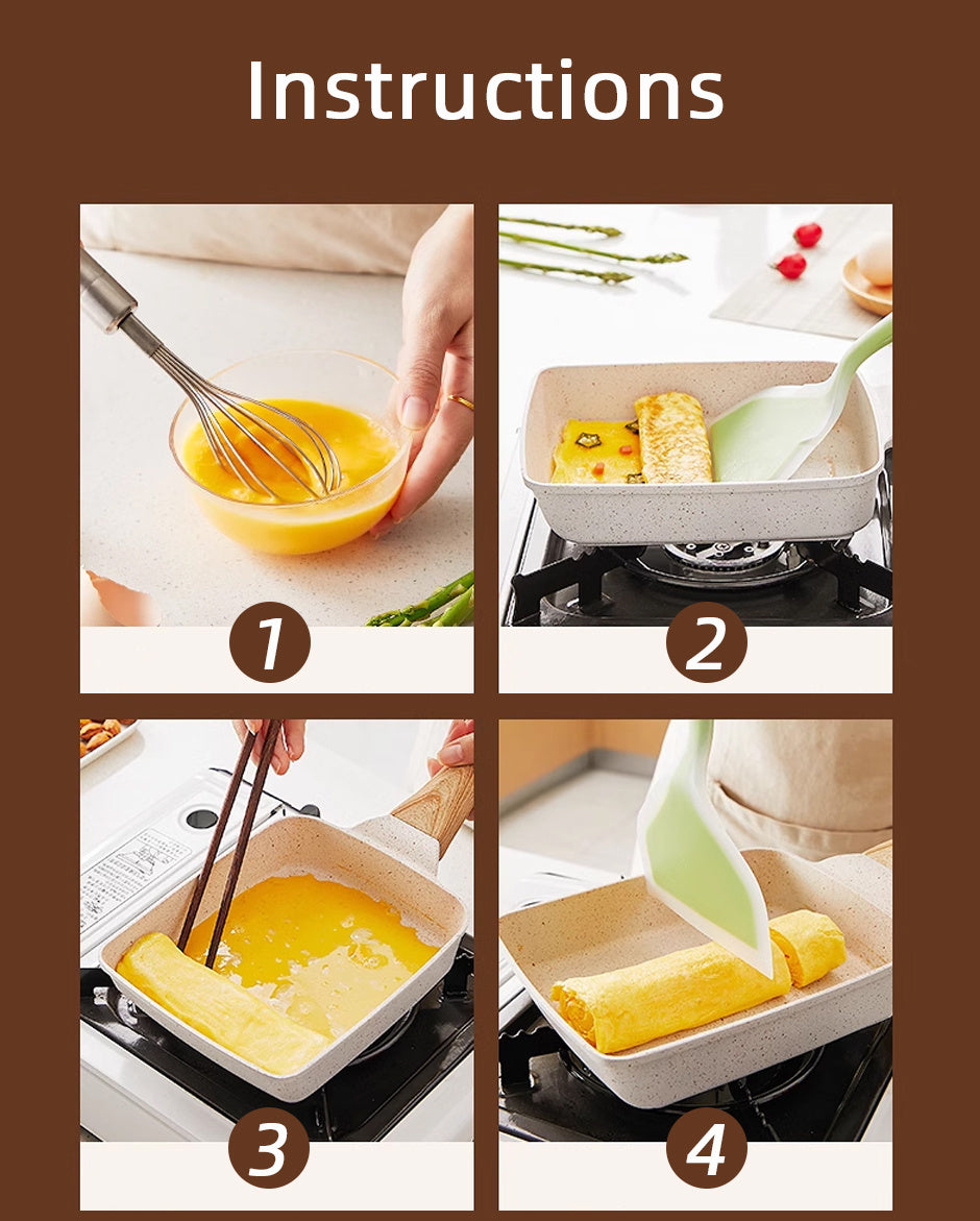 1pc Japanese-Style Tamagoyaki Omelette Pan - 5.9''x7.08'' Rectangle Cast Iron Frying Pan for Perfectly Shaped Eggs - Kitchen Essential for Home Cooking, Non-Stick Cooking Surface, Durable, Easy to Clean, Heat-Resistant, Versa