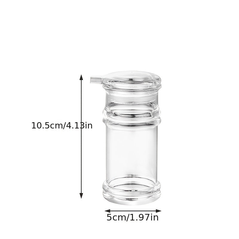 1pc Portable Clear Oil Pot - Seasoning Bottle with Sauce Dispenser for BBQ Kitchen - Reusable Plastic Spice Jar for Olive, Soy Sauce, Vinegar, and More Kitchen Essentials