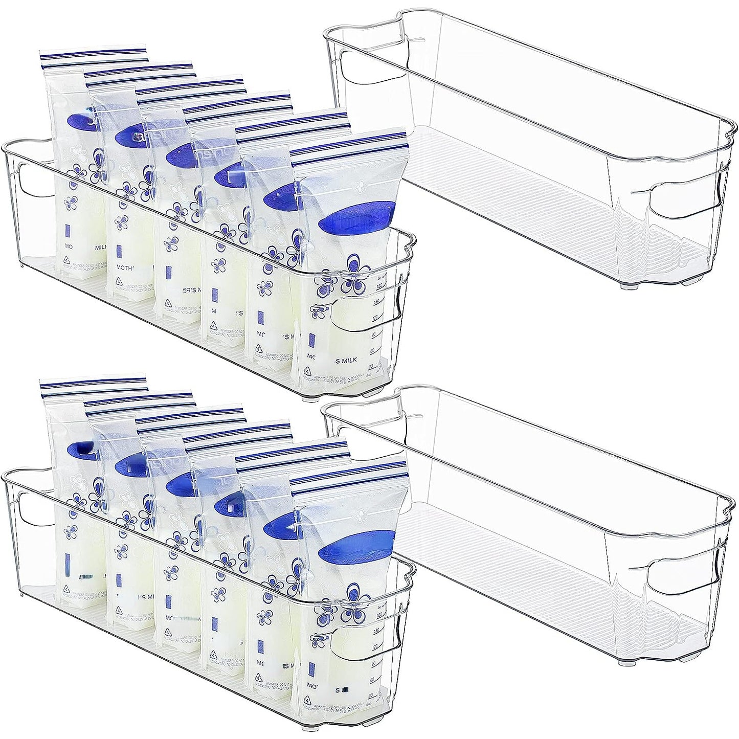 1pc Breastmilk Storage Container, Transparent Clear Freezer And Fridge Organizer Bins, Plastic Storage Bins For Breast Milk, Baby Pouches, Formula, Bottles And Yogurts, Home Kitchen Storage Supplies