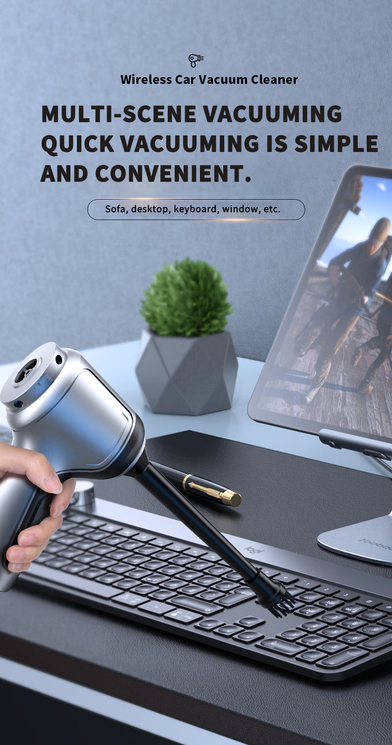 1PC Mini Powerful Car Vacuum Cleaner, Wireless Home Cleaning Robot, Blow And Suction Integrated Vacuum Cleaner, Suitable For Cleaning Homes, Keyboards, Sofas, And Both Wet And Dry Vacuum Cleaners Vacuum Accessories Cleaning S