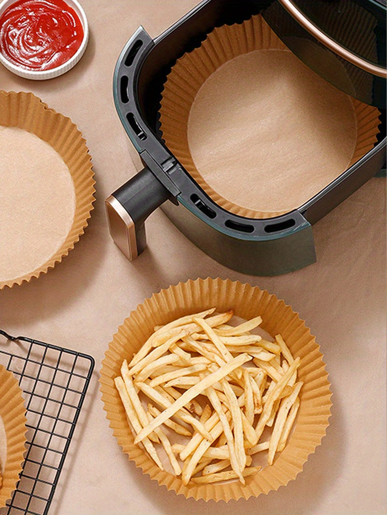 50pcs Non-Stick Air Fryer Liners - Square Paper Liners For Baking, Roasting, And Microwave Cooking - Easy Cleanup And Healthier Cooking For Hotel/Commercial
