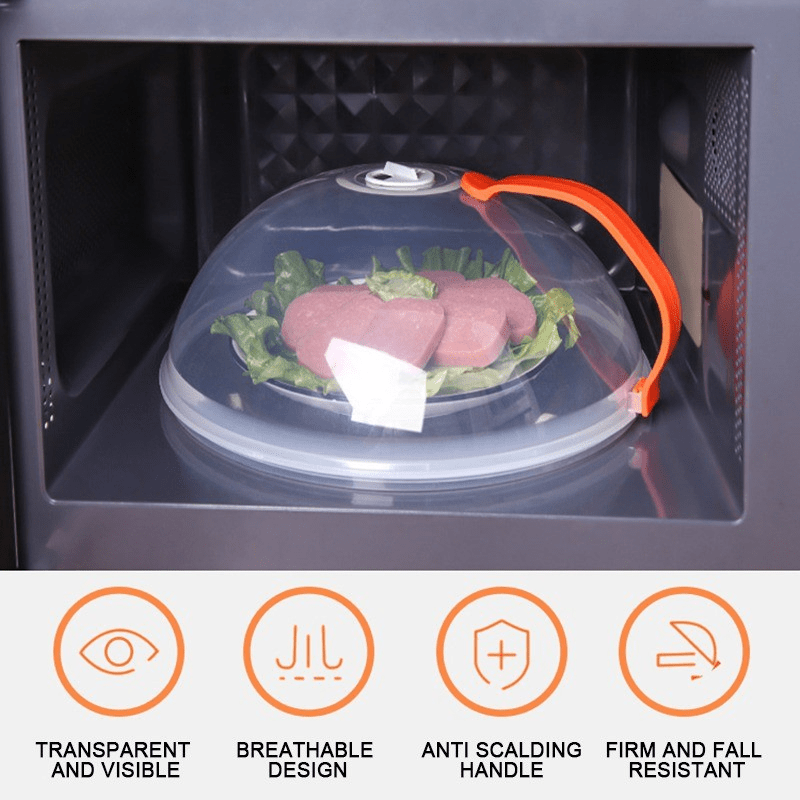 2pcs Safety Product Microwave Splash Covers, Transparent Microwave Oven Food Covers, Anti Sputtering Anti-oil Covers, Reusable Airtight Food Covers, Kitchen Heat Resistant Lids