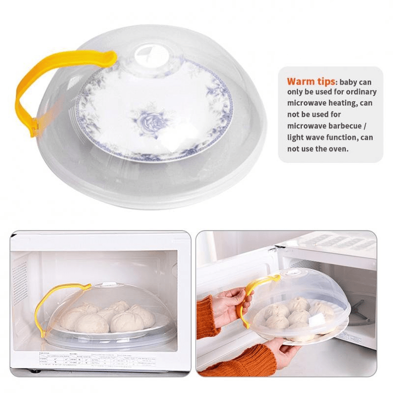 2pcs Safety Product Microwave Splash Covers, Transparent Microwave Oven Food Covers, Anti Sputtering Anti-oil Covers, Reusable Airtight Food Covers, Kitchen Heat Resistant Lids