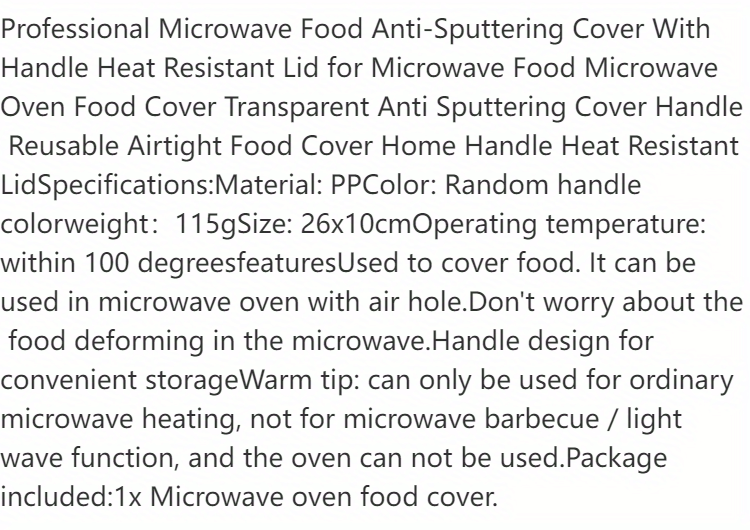 2pcs Safety Product Microwave Splash Covers, Transparent Microwave Oven Food Covers, Anti Sputtering Anti-oil Covers, Reusable Airtight Food Covers, Kitchen Heat Resistant Lids
