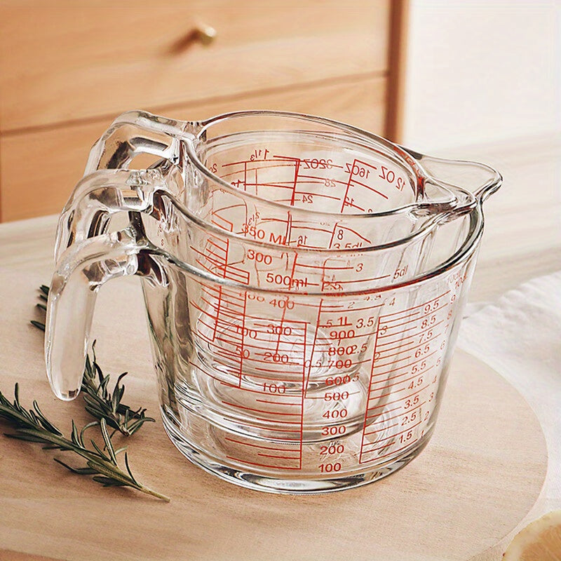 500ml Heat-Resistant Glass Measuring Cup with Scale and Handle, Microwave & Oven Safe for Baking and Cooking