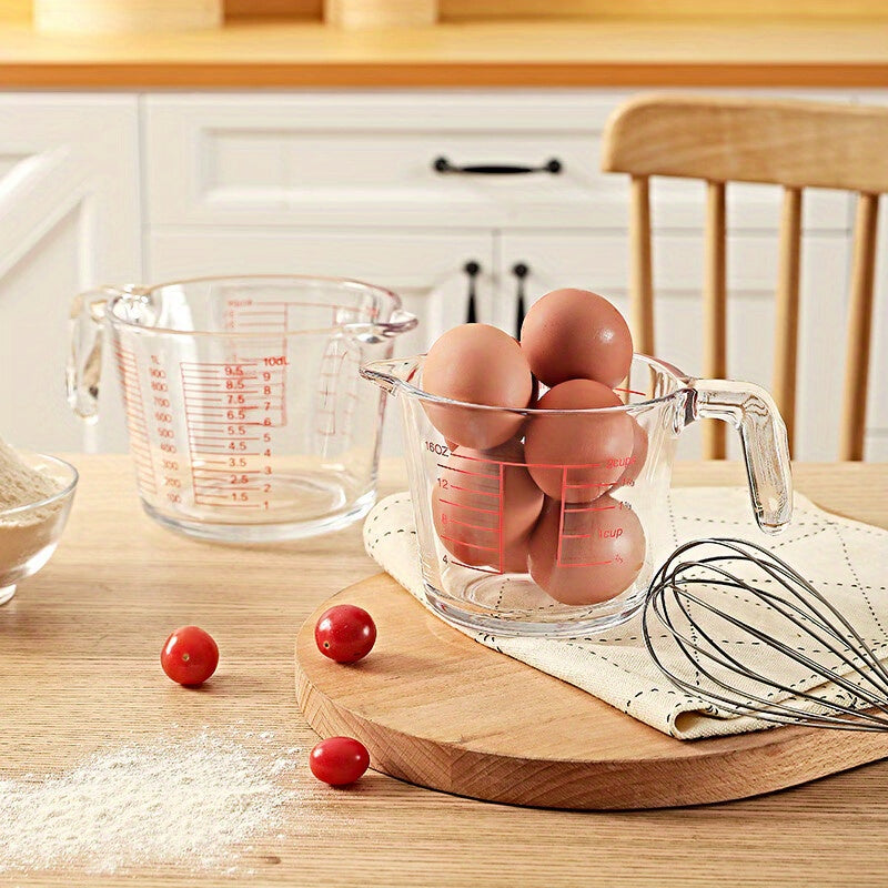 500ml Heat-Resistant Glass Measuring Cup with Scale and Handle, Microwave & Oven Safe for Baking and Cooking