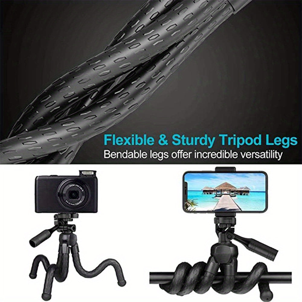 With remote wireless shutter, detachable mobile phone clip selfie pole tripod, octopus tripod, camera tripod, suitable for most mobile phones, cameras