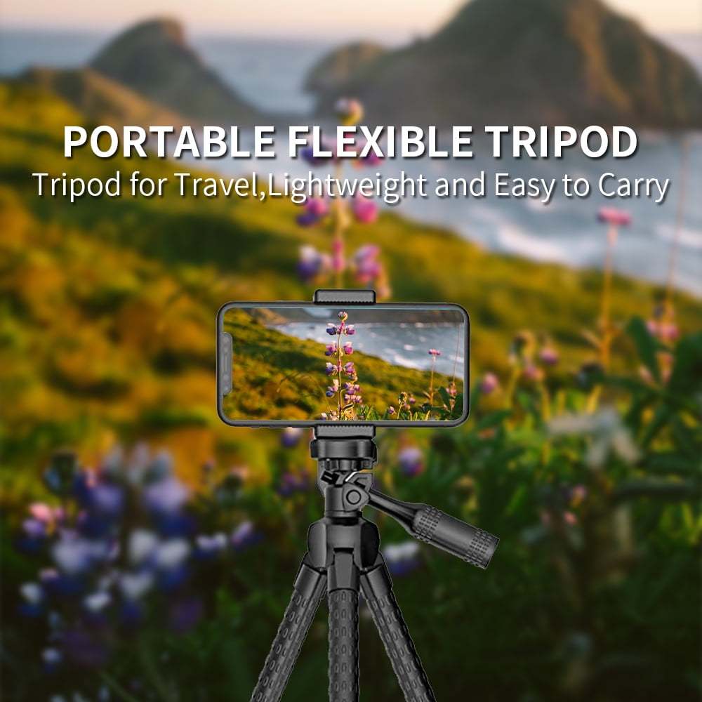 With remote wireless shutter, detachable mobile phone clip selfie pole tripod, octopus tripod, camera tripod, suitable for most mobile phones, cameras