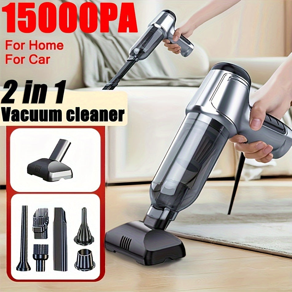 1pc, Ultra-Powerful 2-in-1 Cordless Handheld Vacuum Cleaner - High Suction Power, Lightweight, Portable, and Rechargeable with Lithium Battery - Includes Dusting Brush Attachment, Floor Brush, and Cleaning Tools for Car and H