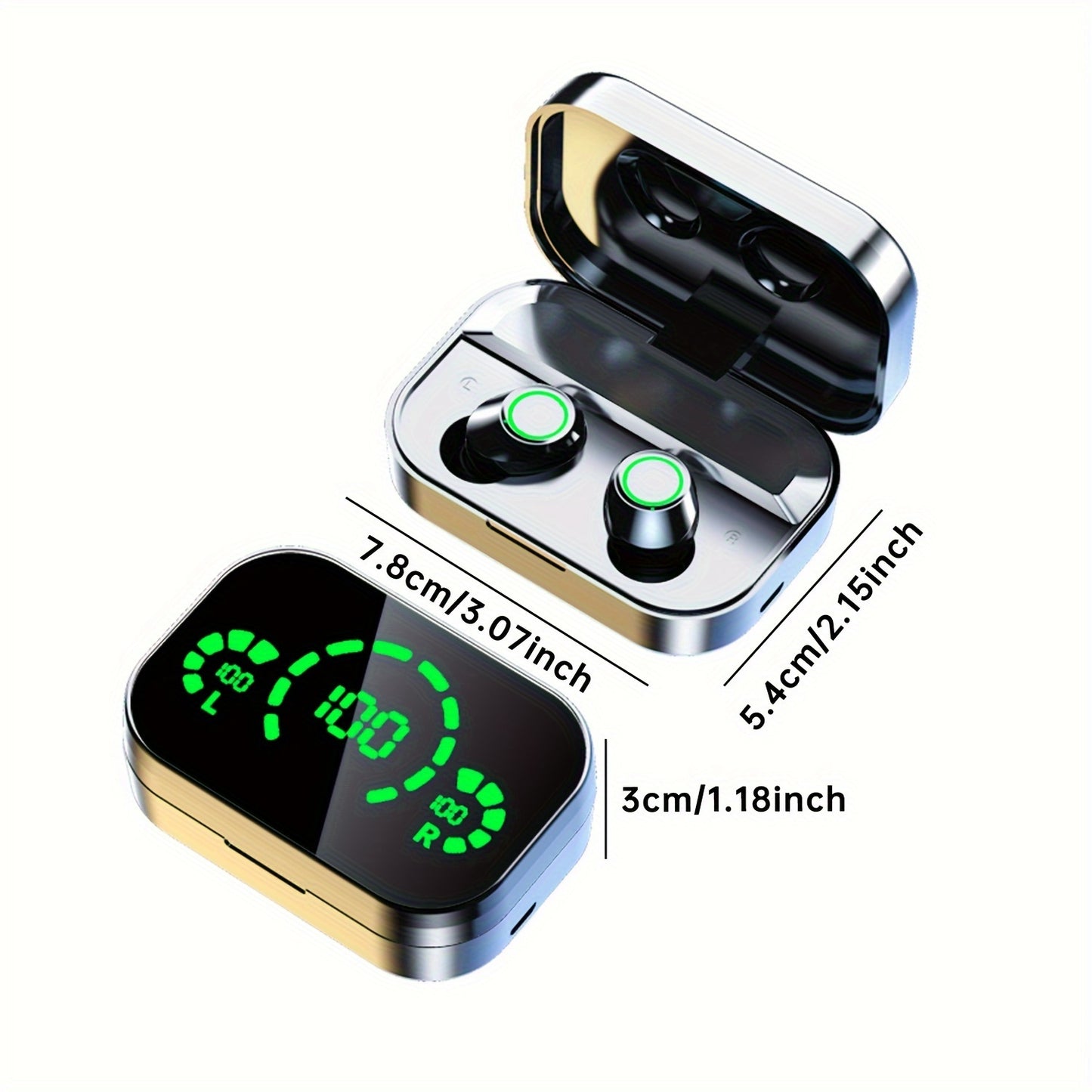 True Wireless Earbuds, BT TWS Earphones with Mic, Helmet Earpiece Hearing for Phones