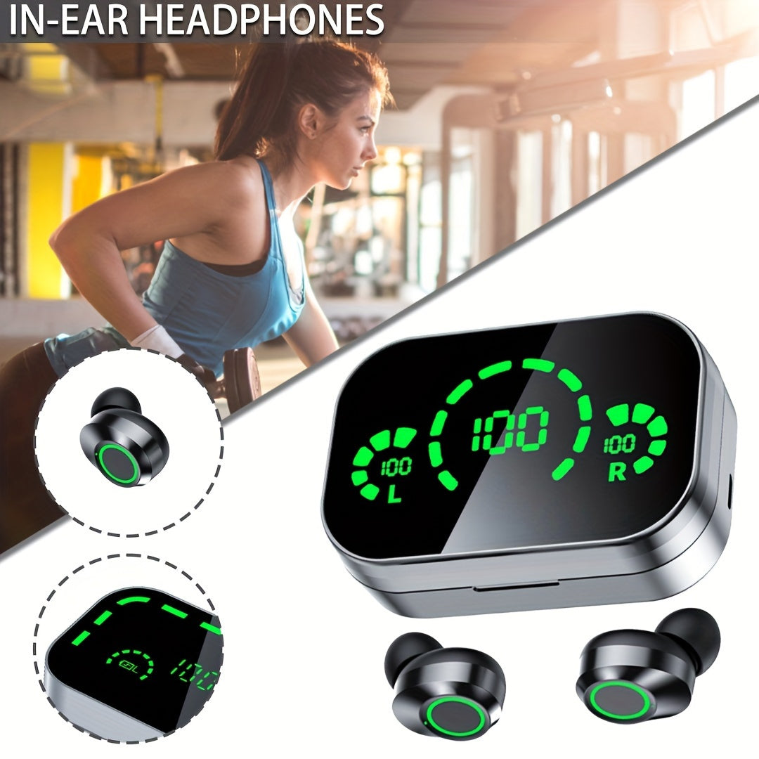 True Wireless Earbuds, BT TWS Earphones with Mic, Helmet Earpiece Hearing for Phones