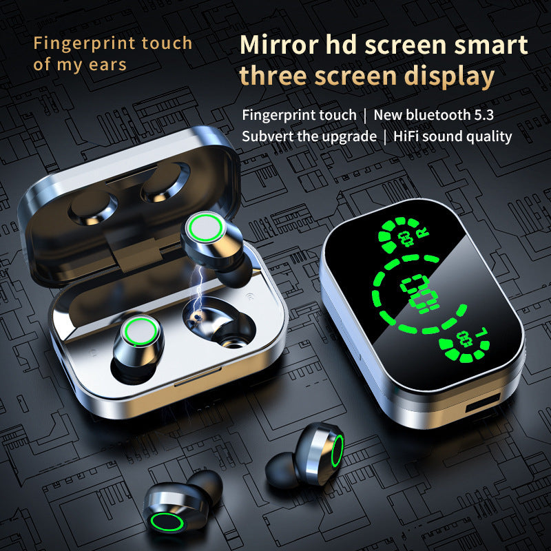 True Wireless Earbuds, BT TWS Earphones with Mic, Helmet Earpiece Hearing for Phones
