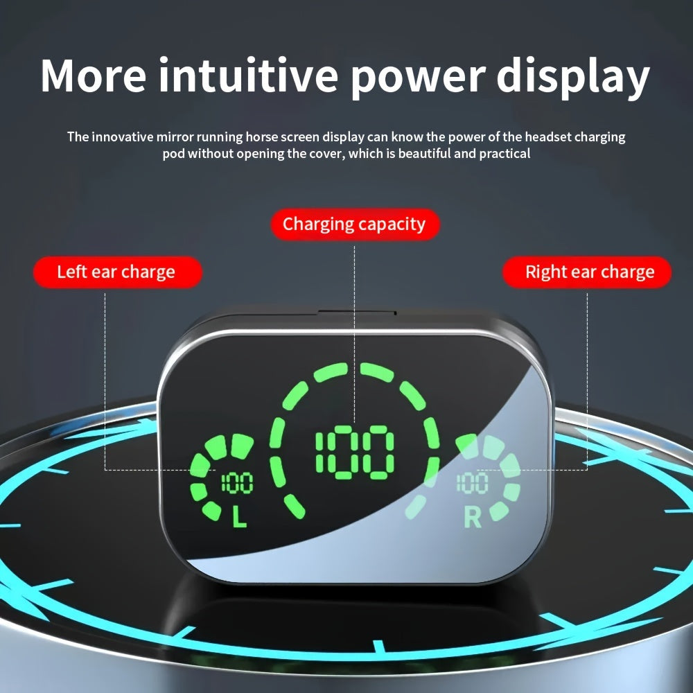 True Wireless Earbuds, BT TWS Earphones with Mic, Helmet Earpiece Hearing for Phones