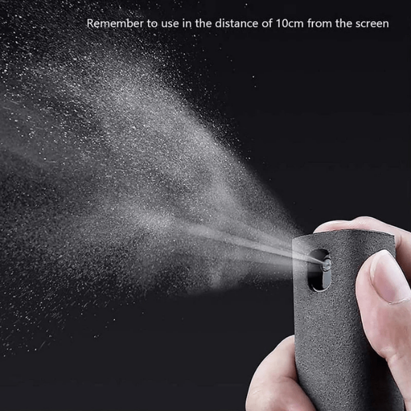 2-in-1 Microfiber Screen Cleaner and Cloth Set - Portable Spray and Wipe Kit for Phones, Tablets, and Computers - No Electronic Components, Battery-Free Cleaning Tool