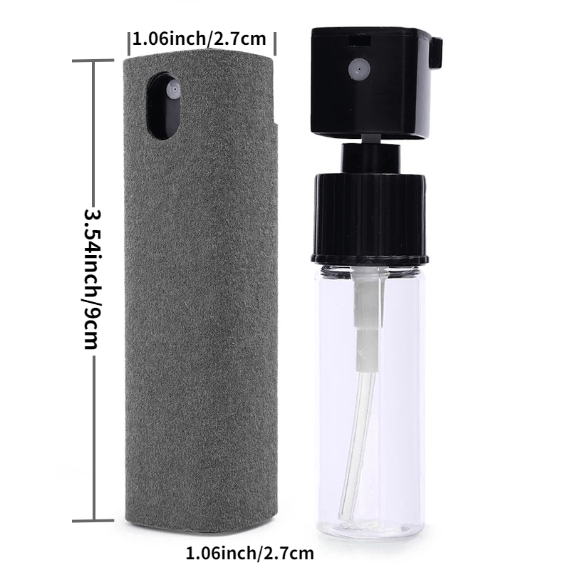 2-in-1 Microfiber Screen Cleaner and Cloth Set - Portable Spray and Wipe Kit for Phones, Tablets, and Computers - No Electronic Components, Battery-Free Cleaning Tool