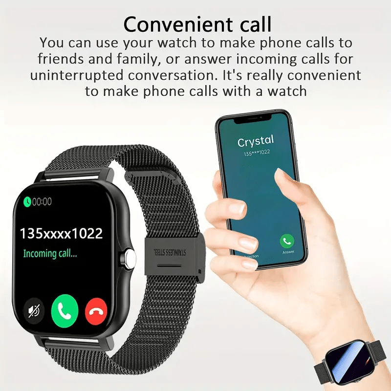 The New 2024 Smart Watch (Make/Answer Call), Full Touch Wireless Calling Smartwatch, Fitness Tracker Watch for Smartphone, Connection for Android IOS Phones, Mother'S Day, Father'S Day, Valentine'S Day, Party Gifts, Christmas