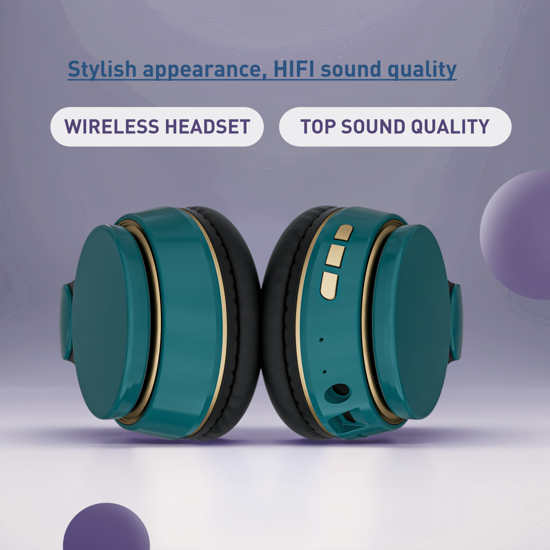 Stylish wireless headphones, super high sound quality, deep bass, 20 hours of playback time wireless headphones, microphone, hi-Fi stereo folding portable headphones, suitable for home office phones