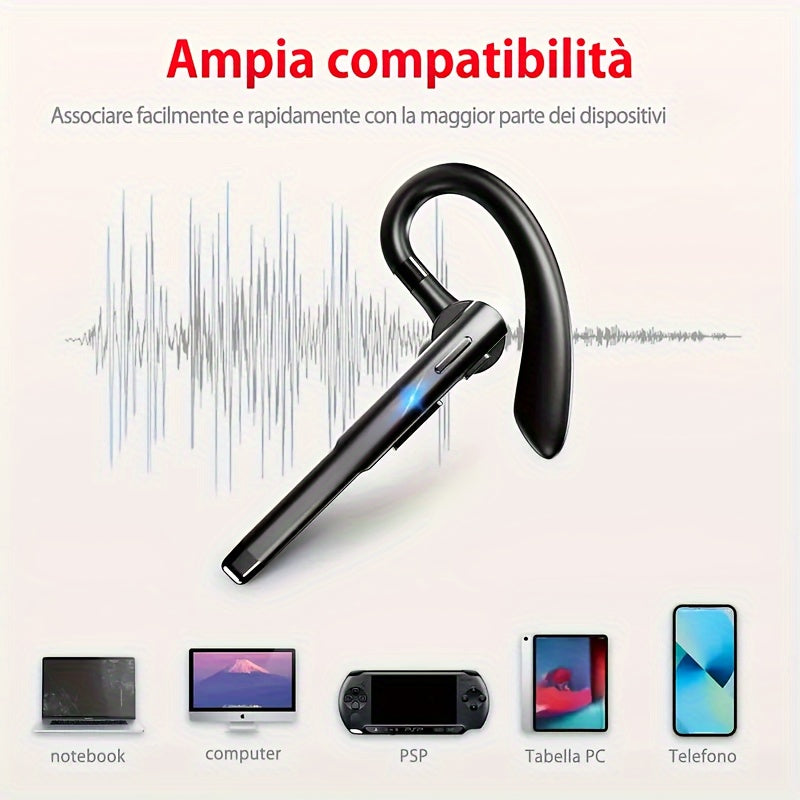 Long-Lasting Wireless Earphones - Earbud Headphones with Microphone, 120-Hour Standby, Suitable for Offices, Truck Drivers, and Compatible with IOS/Android Phones