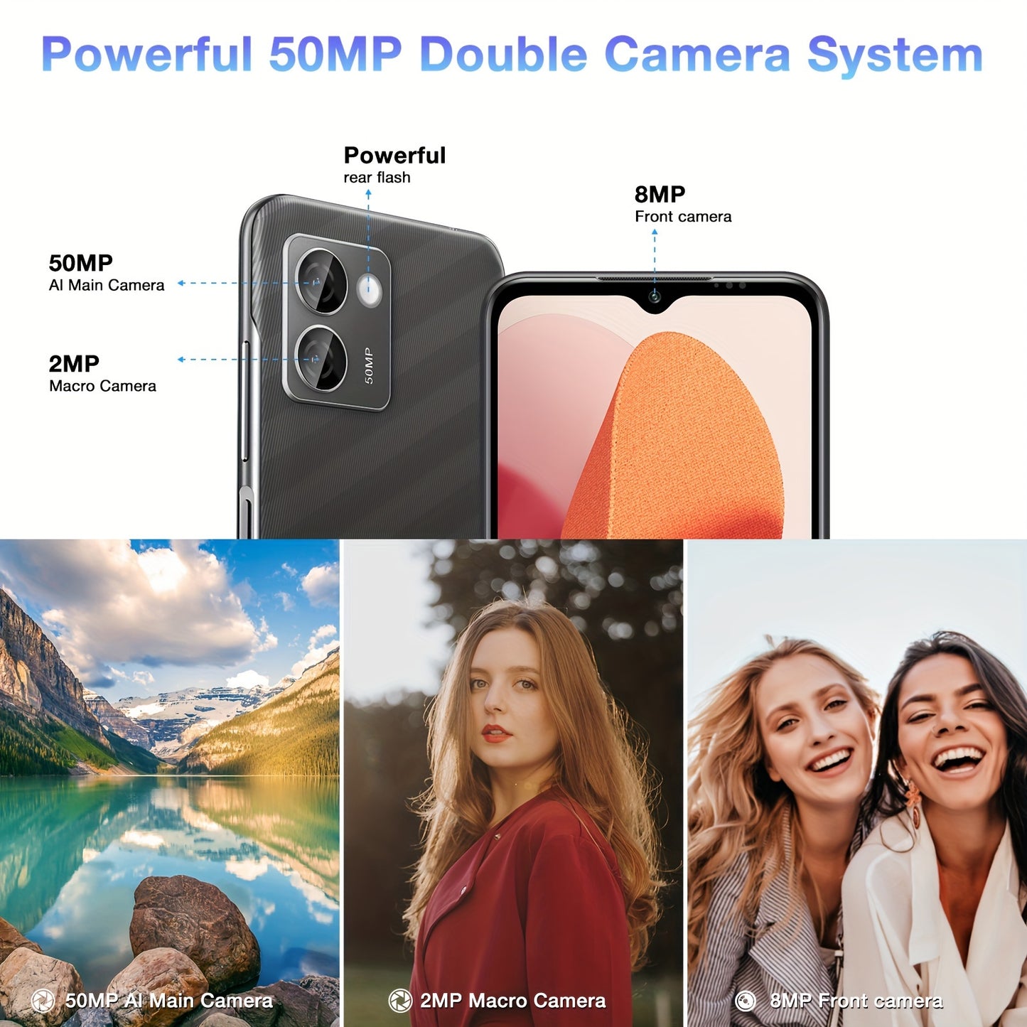 DOOGEE N50 Pro Mobile Phones, 20GB RAM + 256GB ROM/1TB TF Smartphone Android 13, Octa Core, 6.52" HD+ Smart Phone with 4200mAh, 50MP Camera, 4G Dual SIM, Face ID/Fingerprint