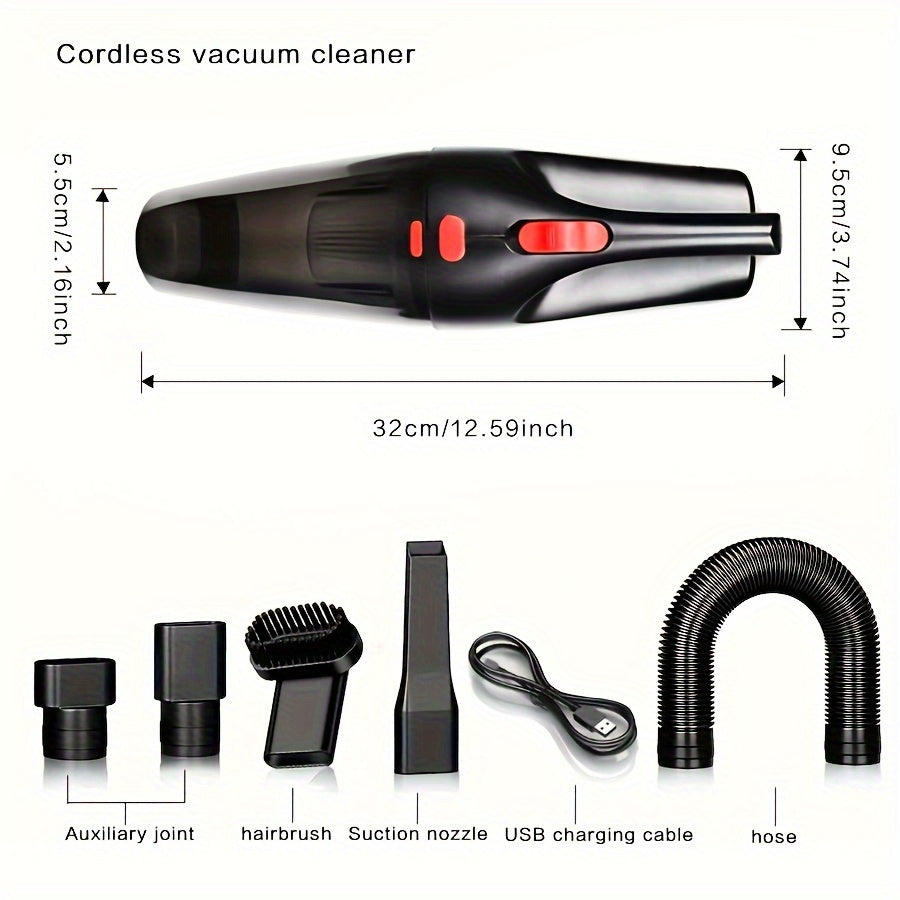 Convenient Handheld Vacuum Cleaner for Home And Car, High-Power Wireless Car Vacuum, USB Rechargeable Mini Home Vacuum Cleaner.