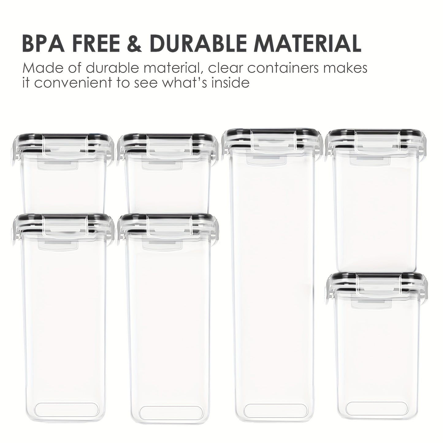9Pcs Airtight Food Storage Containers With Lids, BPA Free, Plastic Kitchen And Pantry Canisters For Cereal, Dry Food, Flour And Sugar, Dishwasher Safe