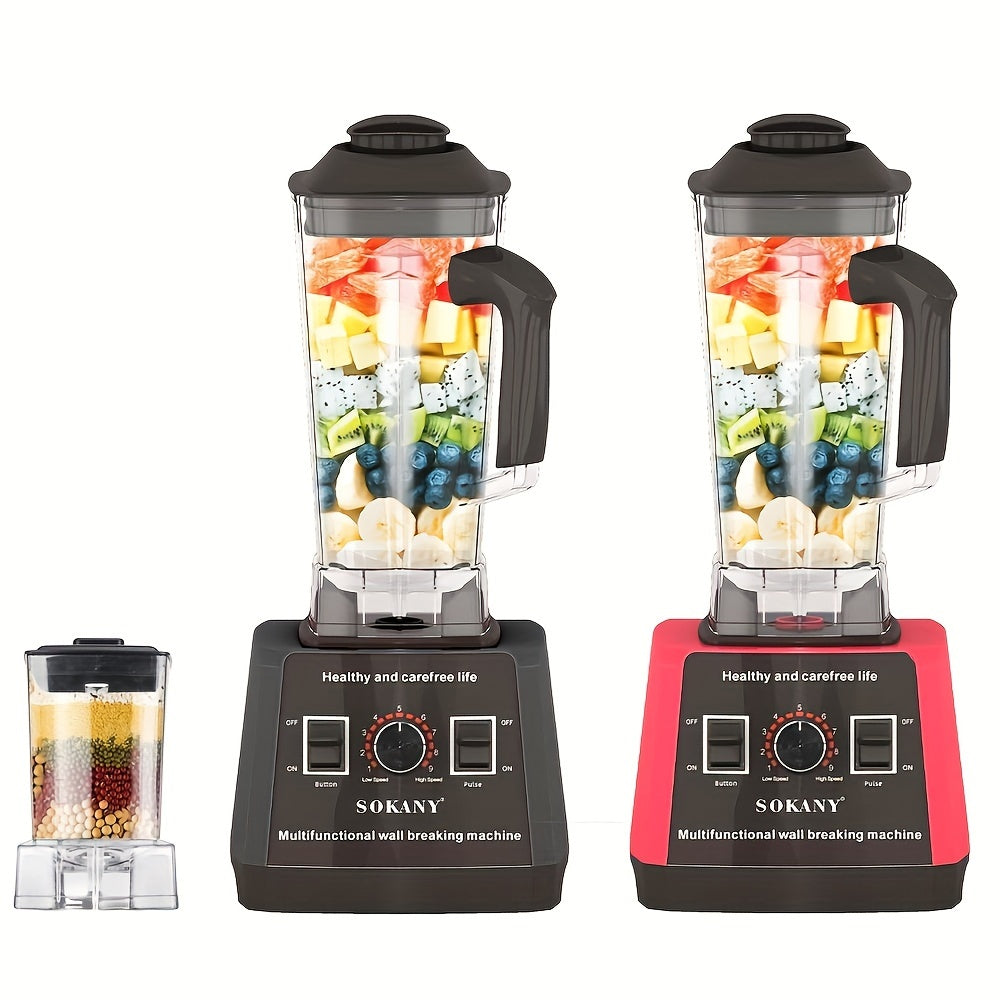 Sokany Multi-functional Blender, Wall-breaking Machine, Juicer, With A Powerful 5000W Copper Core Motor, 9 Adjustable Speeds, Sharp Blades For Fine Grinding, Food-grade Sealed Rubber Cover, Easy Switch, Ergonomic Handle