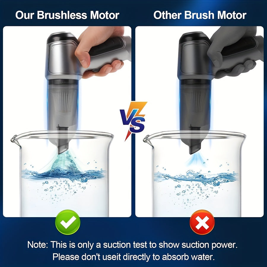 1pc, Ultra-Powerful 2-in-1 Cordless Handheld Vacuum Cleaner - High Suction Power, Lightweight, Portable, and Rechargeable with Lithium Battery - Includes Dusting Brush Attachment, Floor Brush, and Cleaning Tools for Car and H