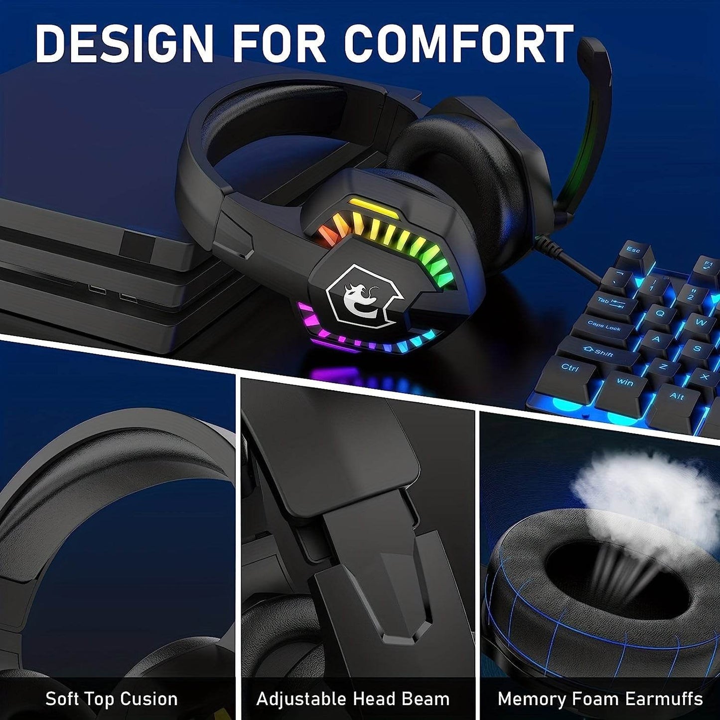 Rainbow LED Illuminated Gaming Keyboard Set - findify 2025