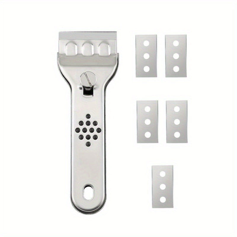 6pcs/set, Cleaning Scraper, Multipurpose Scraper With Blade, Paint Scraper, Oil Dirt Cleaner, Kitchen Cleaner For Ceramic Induction Cooktops, Cleaning Tool, Cleaning Supplies, Ready For School, Apartment Essentials