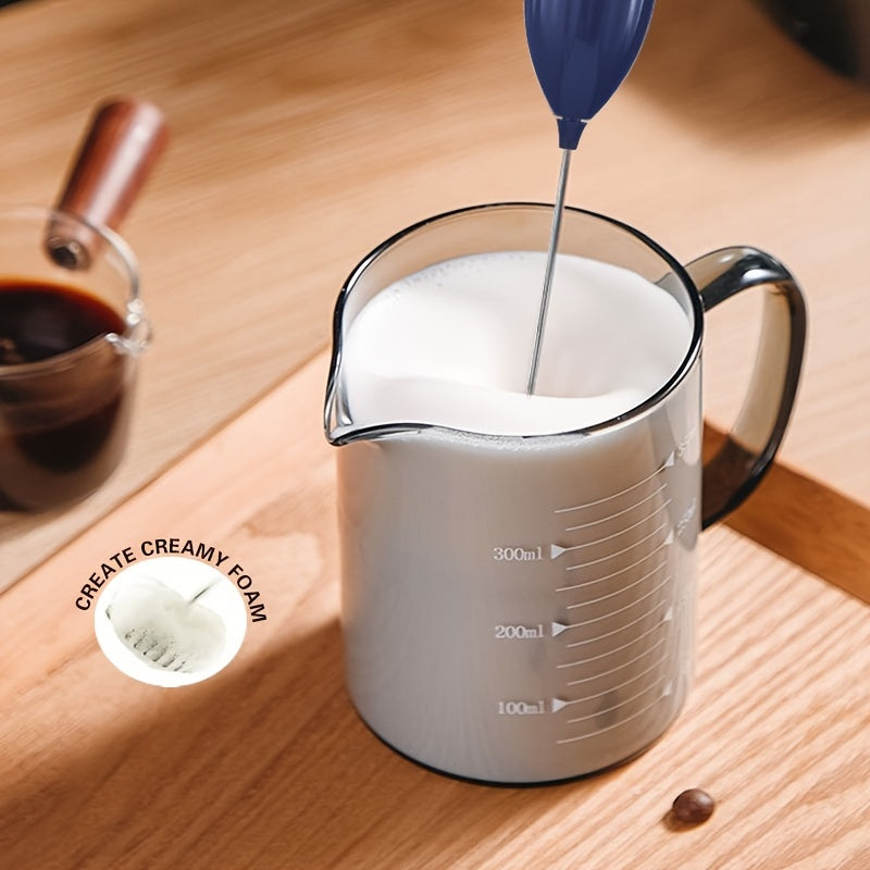 1pc Lalayuan Powerful Electric Milk Frother, Mini Milk Foamer, Handheld Electric Whisk, Battery Operated (Not Included) Drink Mixer Hand Mixer For Coffee Electric Wireless Blender For Lattes, Cappuccino, Frappe, Chocolate, Fo