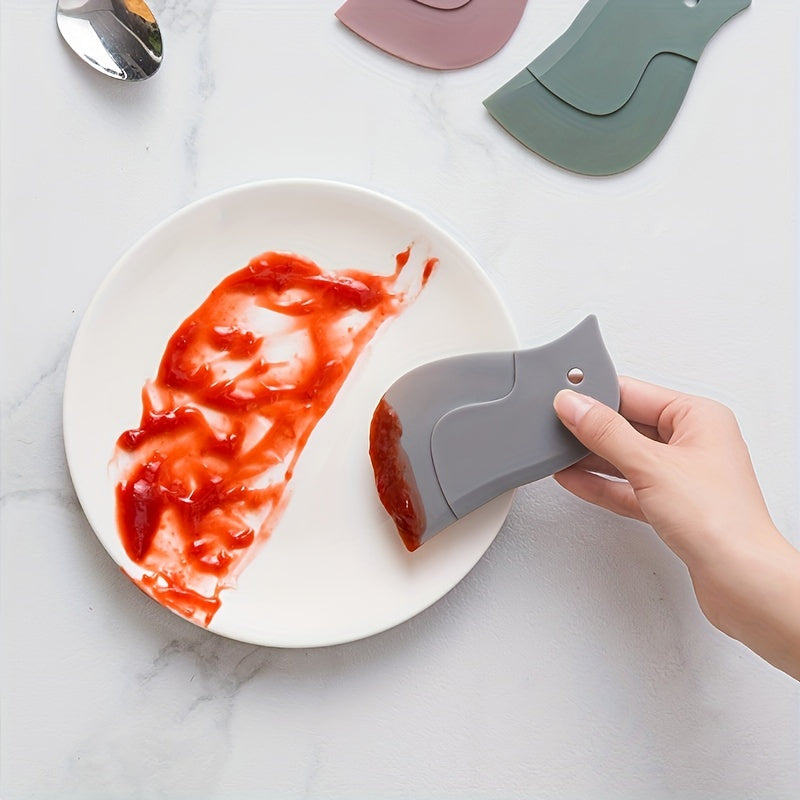 1pc Penguin-Shaped Silicone Kitchen Scraper - Flexible, Non-Electric Grease & Baking Tool for Efficient Cleaning & Decorating, Ideal for Stainless Steel Surfaces