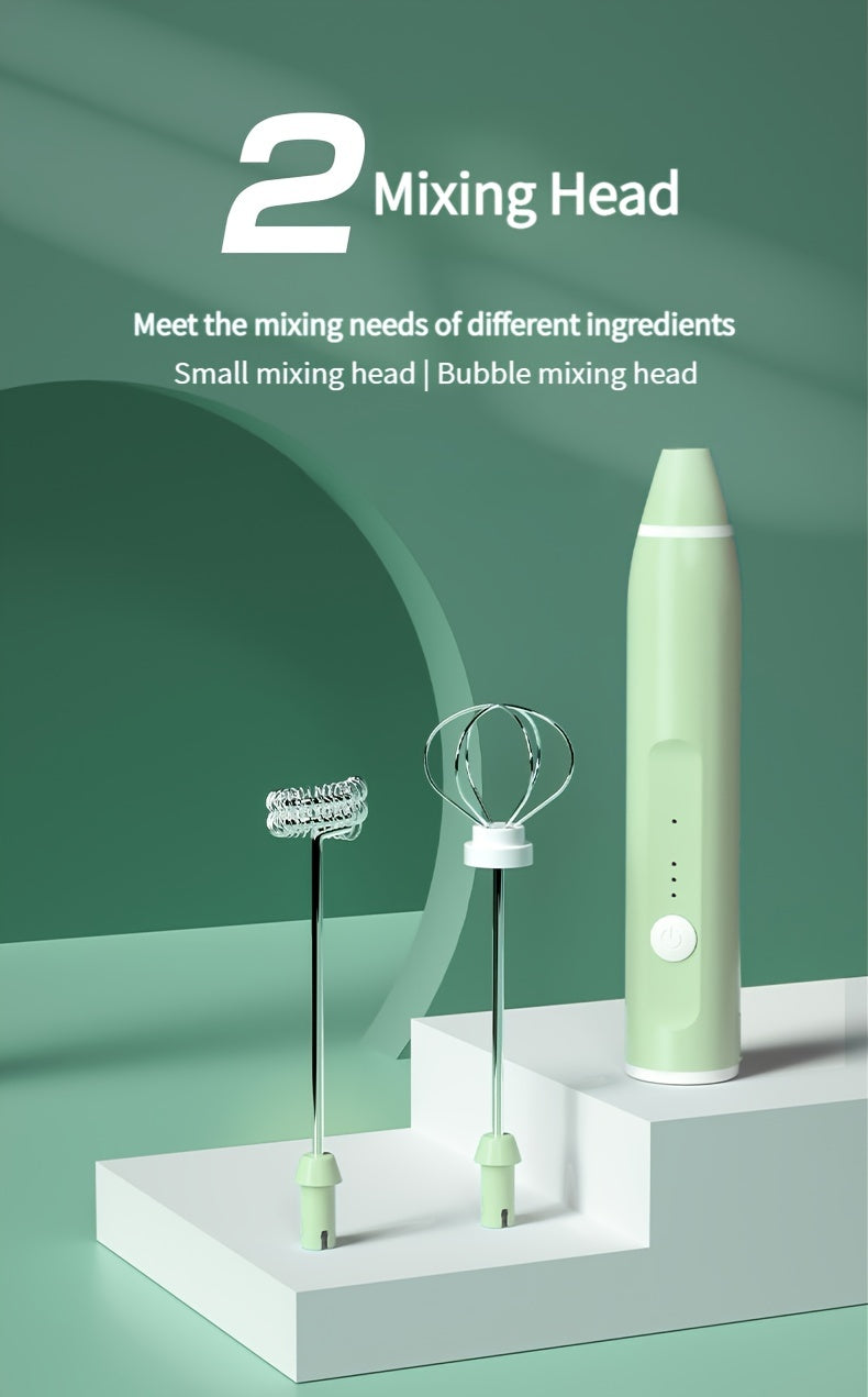 1pc Electric Milk Frother Portable Egg Beater USB Rechargeable Handheld Coffee Blender Milk Shaker Mixer Foamer Food Blender