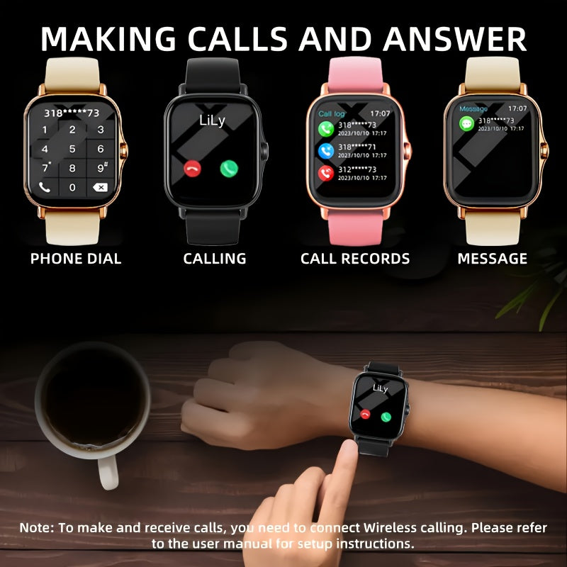New Multi-functional Smartwatch, 1.83-inch Full Touch Screen, Built-in Microphone And Speaker HD Call, Music Playback, Multi-sport Mode Sports Watch, Step Counting Sleep Monitoring, Suitable for iPhone/Android Phones, Suitabl