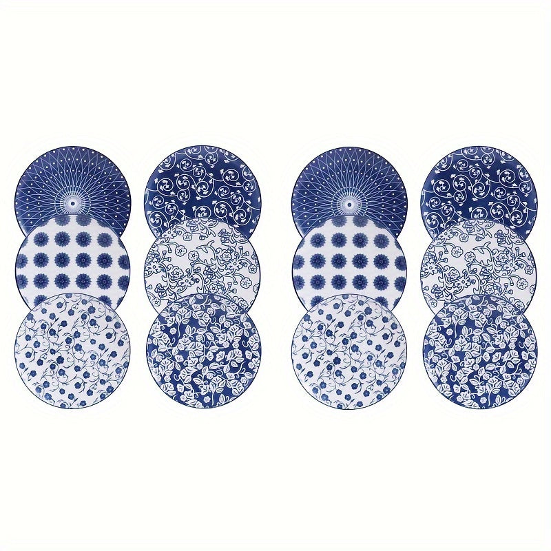 12 Pieces, Ceramic Pasta Plates Set,, 8.5 Inch, 12 Small Round Porcelain Kitchen Dinner Dishes for Dessert, Appetizer, Salad, Sandwich, Dishwasher & Oven & Microwave Safe, High quality and scratch resistant, Classic and luxur