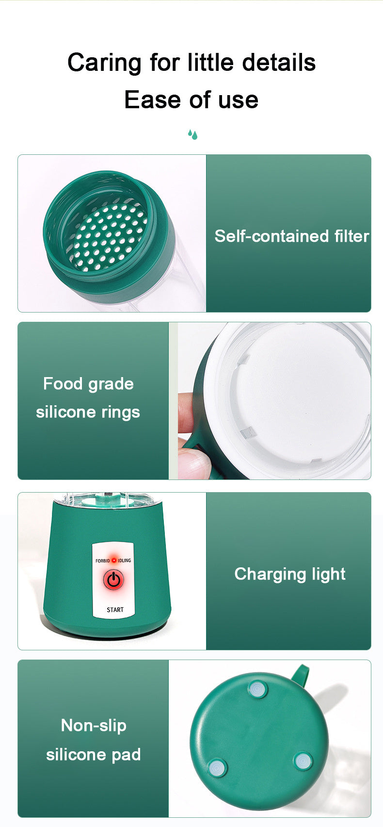 1pc Wireless Portable USB Blender, 6 Blades, Suitable For Fruit Smoothies, Home Automatic Juice Cup For Baby And Mommy
